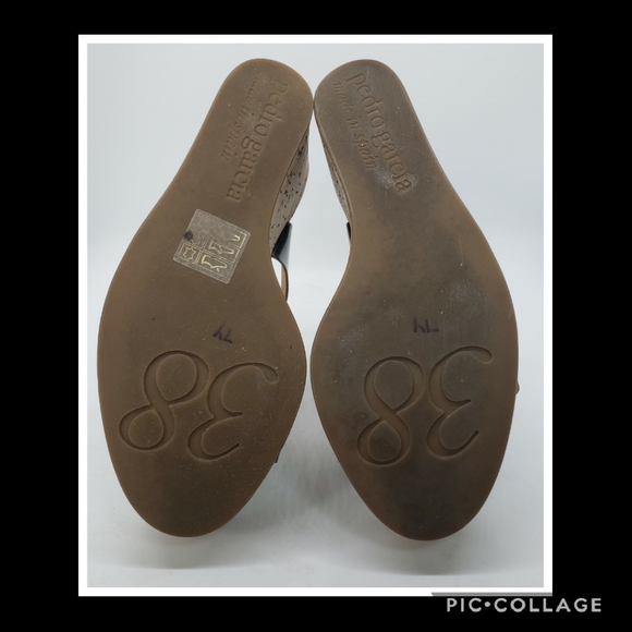 Pedro Garcia Platform Cork Wedge Sandals Size 8 - Picture 9 of 11